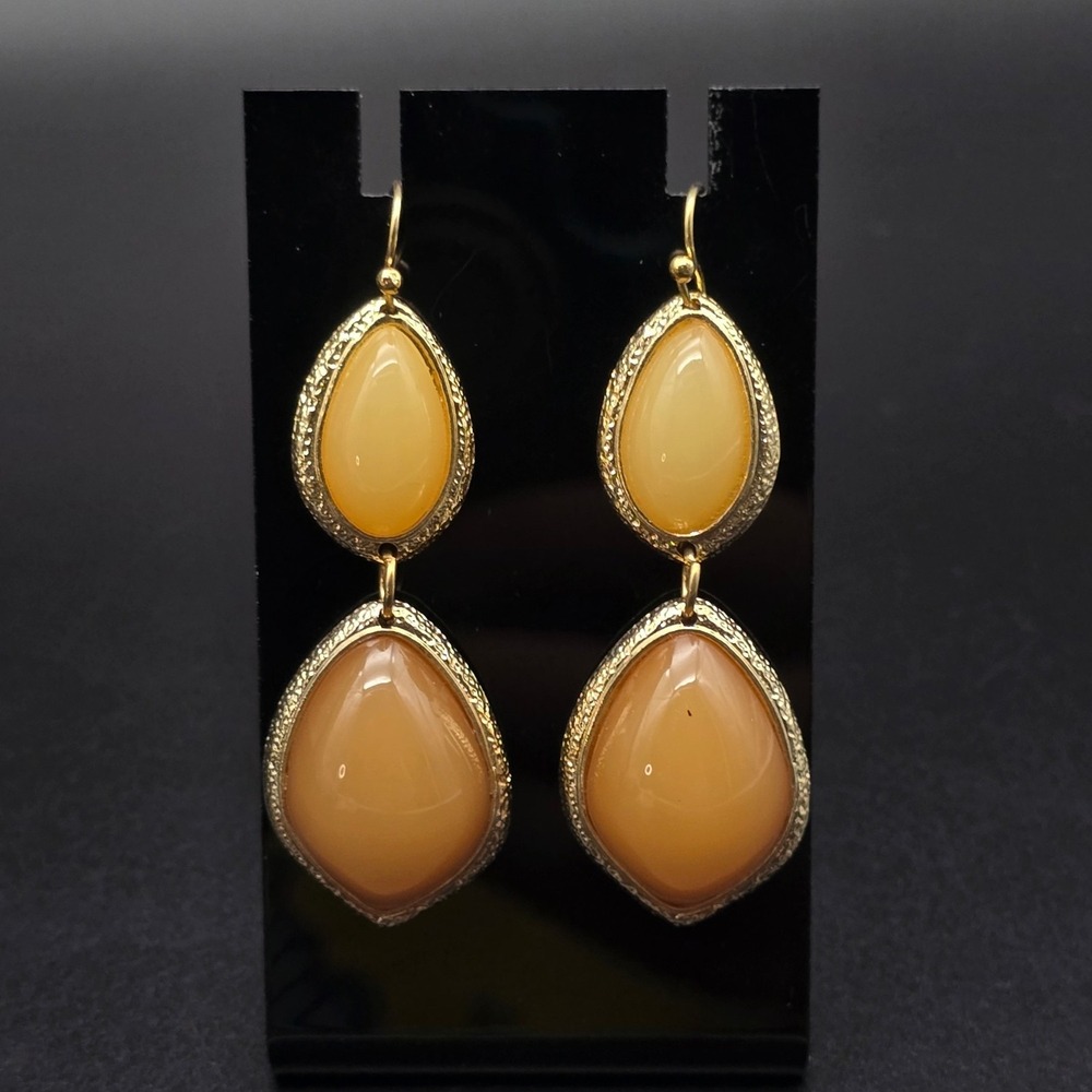 Peach Orange Dangle Drop Earrings Fall Autmn